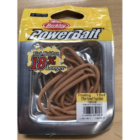 Berkley Powerbait Floating Trout Worm Natural 3" 15ct