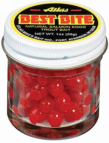 Atlas-Mike's Best Bite Salmon Fishing Bait Eggs Red 1oz