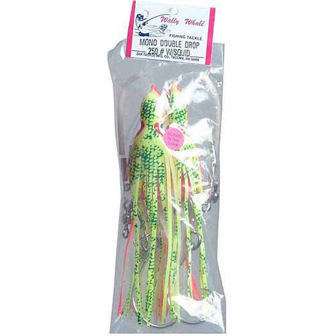 Zak Tackle (Wally Whale) Double Drop with Squid Rigs Chartreuse Glo