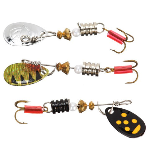 South Bend Classic Spinner Trout Fishing Lure, Assorted Colors, 1/12 Ounce, 3-pack, Spinnerbaits