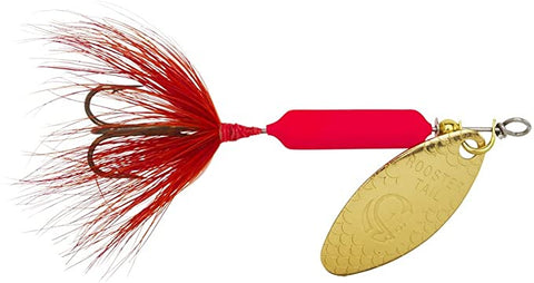 Yakima Bait Wordens Original Rooster Tail Spinner Lure, Fluorescent Red, 1/4oz
