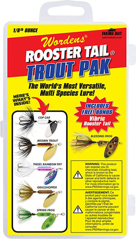 Wordens RTBX.208.S778 Rooster Tail Box Kit, Assort 6 Pack 1/8 OZ