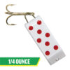 Jake's Spin-A-Lure White with Red Dots 1/4oz