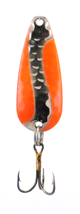 Double X Tackle Pot-O-Gold Spoon Hammered Nickel Fluorescent Red Outside 1/2oz