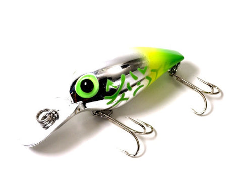 Brad's Magnum Wiggler Metallic Silver with Chartreuse